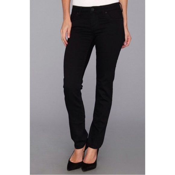 Kut from The Kloth Stevie Straight Leg Black Jeans Women's 0 Classic Minimalist - Picture 1 of 7